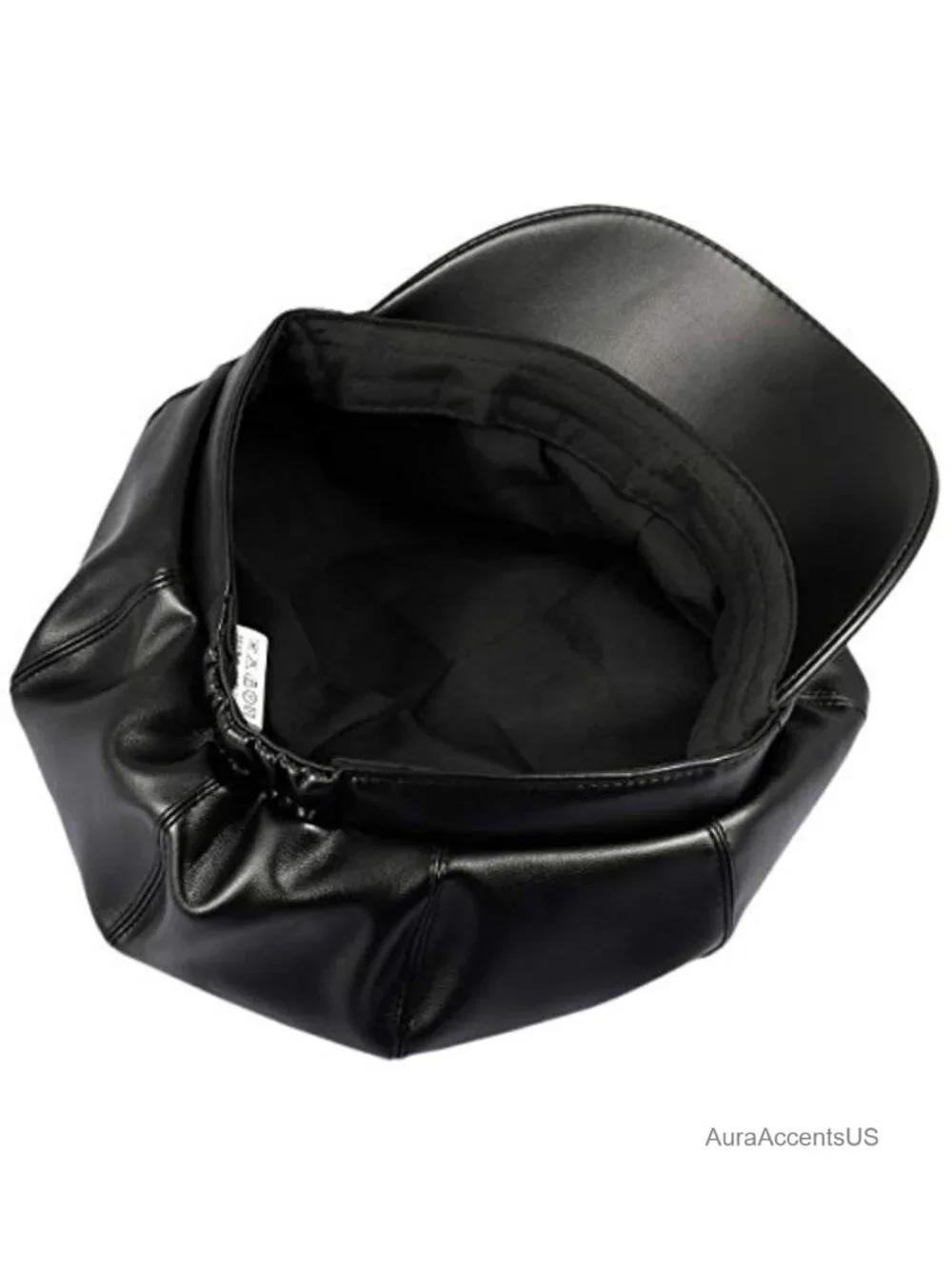 PU Leather 8 Panel Newsboy Cap Women Vintage Classic Hat